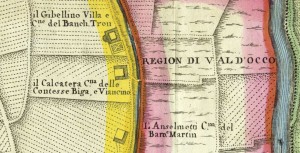 Cascina Anselmetti e cascina Calcaterra. Amedeo Grossi, Carta Corografica dimostrativa del territorio della Città di Torino, 1791. © Archivio Storico della Città di Torino