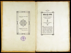 Fregi e majuscole incise e fuse da Giambattista Bodoni, 1771. Biblioteca civica Centrale 411.C.1 © Biblioteche civiche torinesi