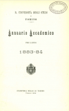 «Annuario accademico», A. VIII, a.a. 1883-1884, Torino, copertina