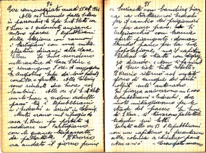 Diario dell’Istituto Lorenzo Prinotti, 1944. ASCT, Fondo Prinotti cart. 31 fasc. 11, 10, pp. 94-95. © Archivio Storico della Città di Torino