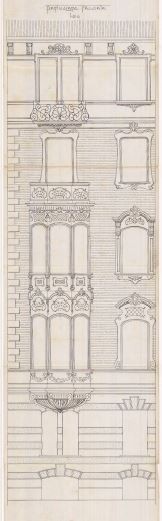 Particolare facciata-progetto edilizio casa Benazzo/Benazzo (ASCT, PE I cat. 1908/241)