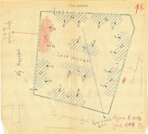 Bombardamenti aerei. Censimento edifici danneggiati o distrutti. ASCT Fondo danni di guerra inv. 1419 cart. 29 fasc. 47. © Archivio Storico della Città di Torino