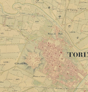 «Carta geometrica del territorio di Torino», 1833, particolare. © Archivio Storico della Città di Torino