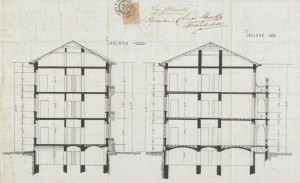 Sezione trasversale - progetto edilizio casa Stratta-Cobetti/Gussoni (ASCT, PE I cat. 1911/325)