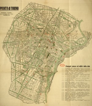 Pianta di Torino, 1935 circa. Biblioteca civica centrale, Cartografico  3/4.18. 01 © Biblioteche civiche torinesi