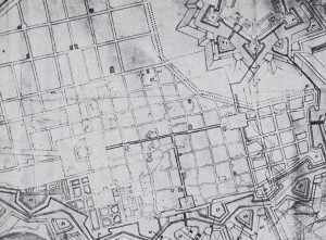 Ipotesi di progetto per l’espansione ovest attribuita a Michel Angelo Garove, inizio sec. XVIII. © Archivio di Stato di Torino, Finanze.