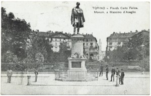 Monumento a Massimo d’Azeglio (1867-1873) di Alfonso Balzico in piazza Carlo Felice. © Archivio Storico della Città di Torino