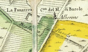 Cascina Panatera. Amedeo Grossi, Carta Corografica dimostrativa del territorio della Città di Torino, 1791, © Archivio Storico della Città di Torino