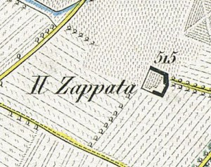 Cascina Zappata, già Marchisio. Antonio Rabbini, Topografia della Città e Territorio di Torino, 1840, © Archivio Storico della Città di Torino.