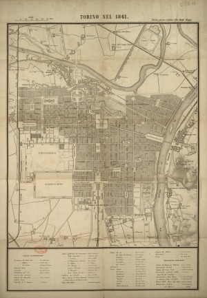 Torino nel 1861. Biblioteca civica centrale, Cartografico  3/4.13.01 © Biblioteche civiche torinesi