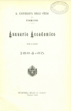 «Annuario accademico», A. IX, a.a. 1884-1885, Torino, copertina