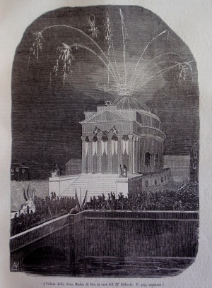 Illuminazione della chiesa della Gran Madre di Dio la sera del 27 febbraio 1848. Litografia da 