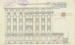 Facciata via San Pio V - progetto edilizio casa Sigismondi/Momo (ASCT, PE I cat. 1912/867)