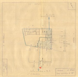 Bombardamenti aerei. Censimento edifici danneggiati o distrutti. ASCT Fondo danni di guerra inv. 440 cart. 8 fasc. 33. © Archivio Storico della Città di Torino 