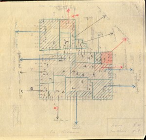 Bombardamenti aerei. Censimento edifici danneggiati o distrutti. ASCT Fondo danni di guerra inv. 37 cart. 1 fasc. 37. © Archivio Storico della Città di Torino 