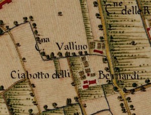 Cascina Maina, già Cascina Riccardi. Carta Topografica della Caccia, 1760-1766 circa, © Archivio di Stato di Torino.