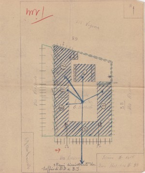 Bombardamenti aerei. Censimento edifici danneggiati o distrutti. ASCT Fondo danni di guerra inv. 1456 cart. 30 fasc. 35. © Archivio Storico della Città di Torino