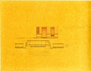 Disegno della torre al di sotto degli edifici moderni, Archivio Disegni Soprintendenza per i Beni Archeologici del Piemonte e del Museo Antichità Egizie, © Soprintendenza per i Beni Archeologici del Piemonte e del Museo Antichità Egizie