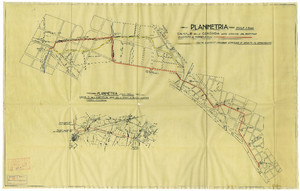 PLANIMETRIA CANALE DELLA CERONDA RAMO SINISTRO DAL PARTITORE DI LUCENTO AL TORRENTE DORA (linea rossa) / (linea gialla) TRATTO DAL CANALE CERONDA SOPPRESSO IN SEGUITO AL DEVIAMENTO, 1931-1940. © Archivio Storico della Città di Torino