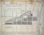 Pianta di un progetto urbanistico del collegamento del Borgo Nuovo, 1834