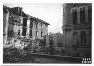 Via Finalmarina, scuola elementare “Vittorino da Feltre” 5-9. Effetti prodotti dai bombardamenti dell'incursione aerea del 1° dicembre 1943. UPA 4214_9E04-38. © Archivio Storico della Città di Torino/Archivio Storico Vigili del Fuoco