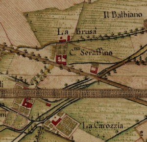 Cascina Casa Gilardoni Sondrio. Carta Topografica della Caccia, 1760-1766 circa, ©Archivio di Stato di Torino