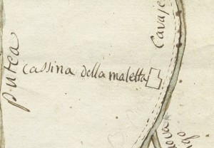 Cascina Maletta. Disegno del corso della bealera Putea. © Archivio Storico della Città di Torino