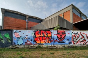 murales senza titolo, giardinetti dell'ex cascina Marchesa, via Cigna. Fotografia di Roberto Cortese, 2017 © Archivio Storico della Città di Torino