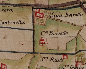 Cascina Borsello. Carta delle Regie Cacce, 1816, ©Archivio di Stato di Torino