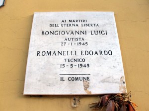 Lapide dedicata a Bongiovanni Luigi e Romanelli Edoardo