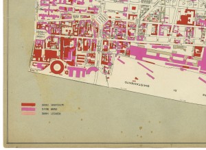 Danni arrecati agli stabili 1:5000, 1942-1945. Zona 11: Molinette, Millefonti, Nuova Barriera di Nizza. Archivio Storico della Città di Torino, Tipi e disegni, cart. 68, fasc. 2 disegno 11 – quadrante 3. © Archivio Storico della Città di Torino