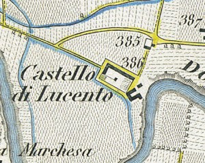 Castello di Lucento. Antonio Rabbini , Topografia della Città e Territorio di Torino, 1840. © Archivio Storico della Città di Torino