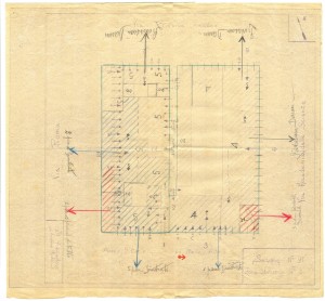 Bombardamenti aerei. Censimento edifici danneggiati o distrutti. ASCT Fondo danni di guerra inv. 91 cart. 2 fasc. 20. © Archivio Storico della Città di Torino