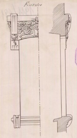 Particolare finestra - progetto edilizio casa Audiberti/Gribodo (ASCT, PE I cat. 1911/691)