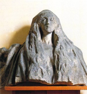 Calco di parte del modello, gesso patinato di grigio. Monumento funerario Pansa.  © Comune di Casale Monferrato, 2001.