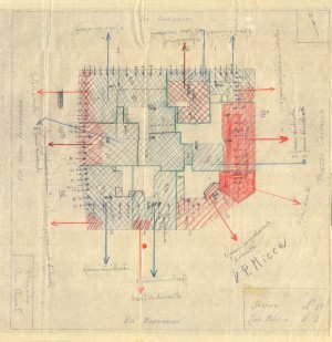 Bombardamenti aerei. Censimento edifici danneggiati o distrutti. ASCT Fondo danni di guerra inv. 45 cart. 1 fasc. 45. © Archivio Storico della Città di Torino