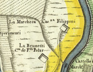 Cascina Marchesa. Amedeo Grossi, Carta Corografica dimostrativa del territorio della Città di Torino, 1791. © Archivio Storico della Città di Torino