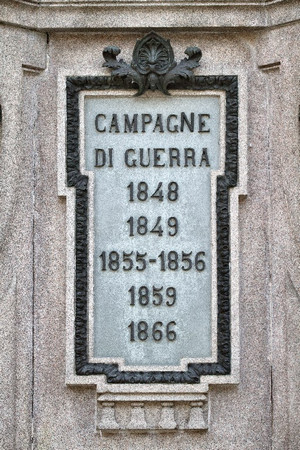 Stanislao Grimaldi, Monumento ad Alfonso Ferrero della Marmora (targa), 1881-1891. Fotografia di Mattia Boero, 2010. © MuseoTorino.