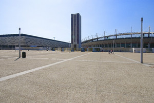 Veduta del Palaisozaki e dello Stadio Olimpico. Fotografia di Bruna Biamino, 2010. © MuseoTorino.