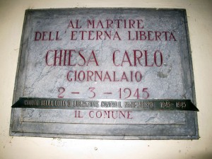 Lapide dedicata a Carlo Chiesa (1891 - 1945)