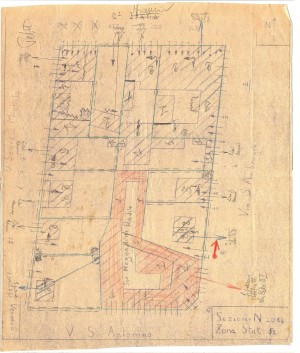 Bombardamenti aerei. Censimento edifici danneggiati o distrutti. ASCT Fondo danni di guerra inv. 2064 cart. 42 fasc. 9. © Archivio Storico della Città di Torino