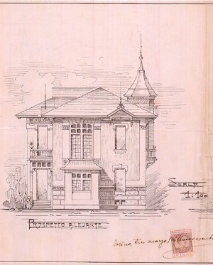 Facciata via Vagnone - progetto edilizio casa Zorio/Bonicelli (ASCT, PE I cant. 1911/209)