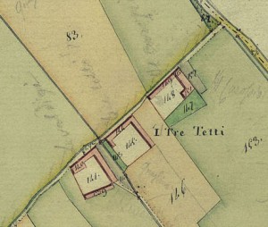 Cascina Tre Tetti Nigra. Catasto Gatti, 1820-1830, © Archivio Storico della Città di Torino