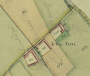 Cascina Tre Tetti Nigra. Catasto Gatti, 1820-1830, © Archivio Storico della Città di Torino