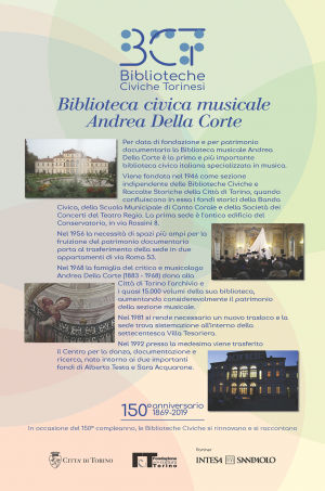 1869-2019. Biblioteca civica musicale Andrea Della Corte