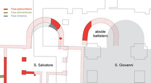 L’abside del battistero annesso a S. Salvatore. © Soprintendenza per i Beni Archeologici del Piemonte e del Museo Antichità Egizie.