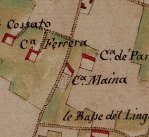 Cascina Maina, già Cascina Riccardi. Carta delle Regie Cacce, 1816. © Archivio di Stato di Torino