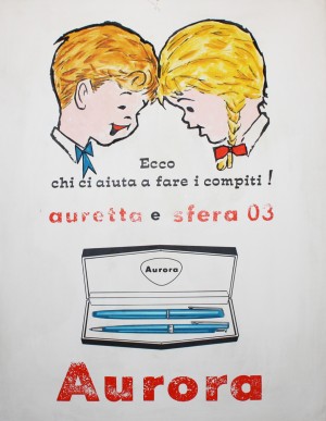 Manifesto pubblicitario della penna stilografica 