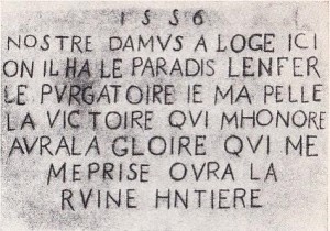 Cascina Morozzo. Lapide dedicata al soggiorno torinese di Nostradamus, 1968. Trascrizione.