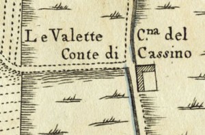 Cascina Le Vallette. Amedeo Grossi, Carta Corografica dimostrativa del territorio della Città di Torino, 1791. © Archivio Storico della Città di Torino